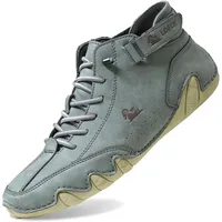 UPOI Alpaca Barfuss Schuhe, Herren Damen Unsex Schuhe, Ergonomischer, Wasserdichter & Schmerzlindernder Leder-Barfußschuh, Atmungsaktiv Orthopädische Sommer Barfußschuhe Chukka-Stiefel - 40 EU