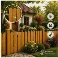 QLS Holzzaun 30 Stk. Zaunlatten 120 cm in 3 Farben, Holz Brett Kiefer Fichte Gehobelt Gartenzaun