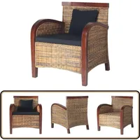 Sessel Rattan Handgeflochten - Rattan Sessel - Handgeflochtener Sessel - Esszimmerstuhl - Lounge Sessel - Wohnzimmer Dekoration