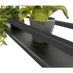 Yelloo FLOWERS Regal 115 cm Farbe SCHWARZ (NERO), mit Ketten von der Decke aufgehängt, ideal als Blumenhalter, Zimmer- und Gartenpflanzen für Zuhause
