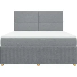 vidaXL Boxspringbett 180 x 200 cm Hellgrau