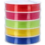 Präsent Geschenkband SATIN satiniert rot/pink/hellgrün/gelb/blau 10,0 mm x 5x 3,0 m