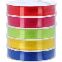 Präsent Geschenkband SATIN satiniert rot/pink/hellgrün/gelb/blau 10,0 mm x 5x 3,0 m