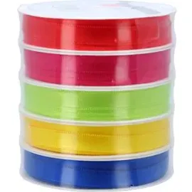 Präsent Geschenkband SATIN satiniert rot/pink/hellgrün/gelb/blau 10,0 mm x 5x 3,0 m