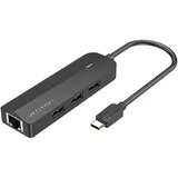 Vention USB-C Dock 3xUSB 2.0 RJ45 Micro-B Hub TGOBB 0.15m, Schwarz