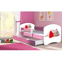 Luxusbetten24 Kinderbett Dream mit verschiedenen Motiven Cats - Rosa