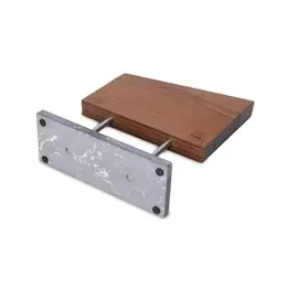 Zayiko Design beidseitig magnetischer Messerblock aus Nussbaumholz mit Steinsockel