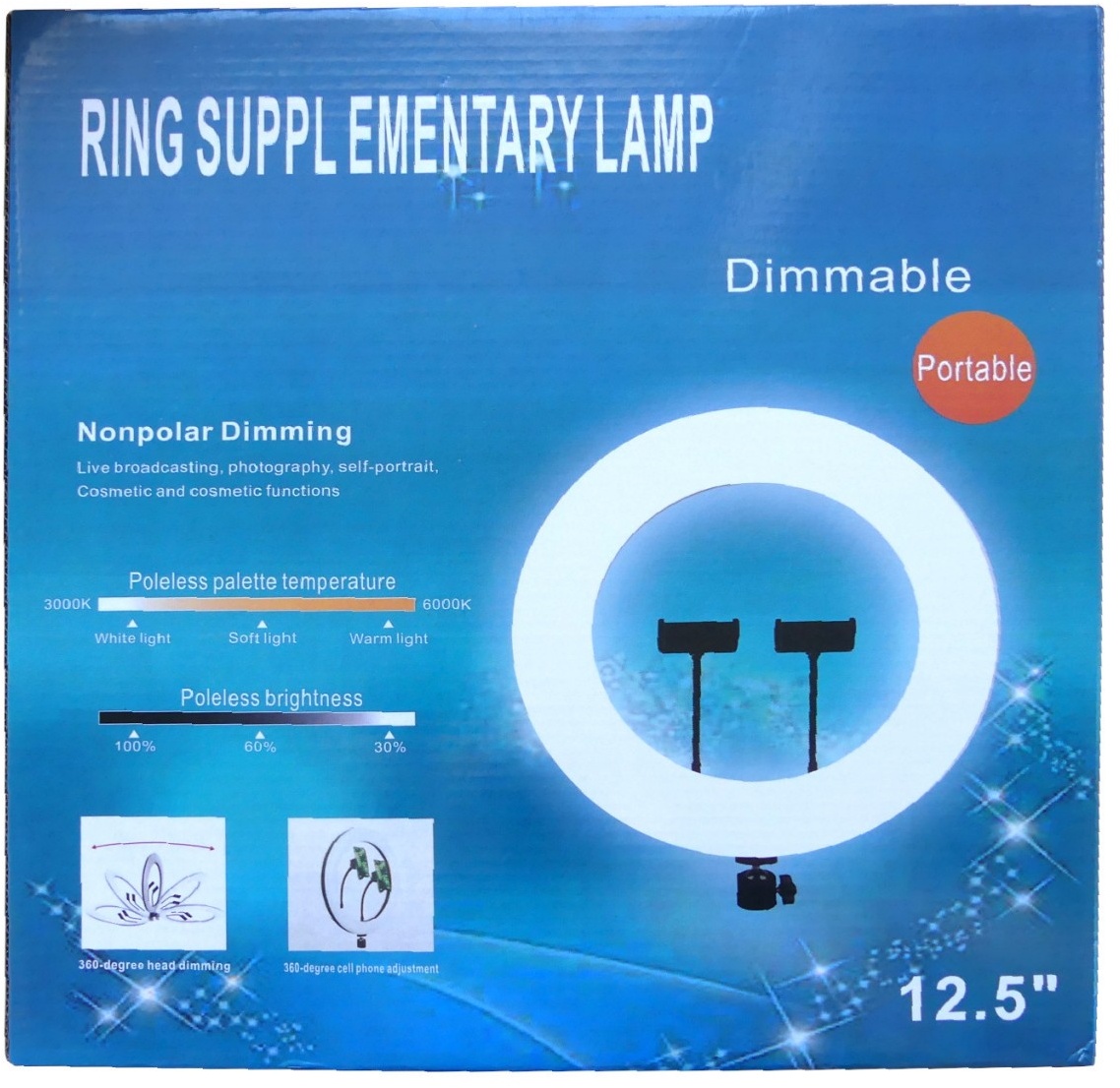 N30 LED-Ringlicht mit Stativ und Handyhalterung Helligkeits- und Lichtanpassu...