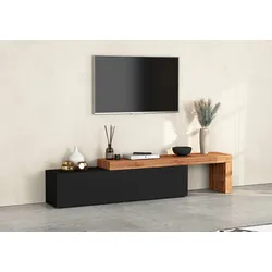 TV-Board INOSIGN "Chronos TV-Board, Lowboard", anthrazit, eiche wotan, B:270cm H:51cm T:40cm, Sideboards, Breite 270 cm TV-Board,Lowboard,1 Klappe und ein L-Förmiger Aufsatz