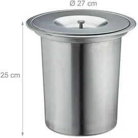 Relaxdays Einbaumülleimer 8 l Silber
