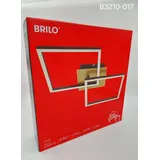 Brilo LED Deckenleuchte Frame braun/gold 22W 3000K Warmweiß 3-Stufen dimmbar sch...