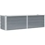 vidaXL Garten-Hochbeet verzinkter Stahl rechteckig 160 x 40 x 45 cm Grau