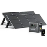 AFERIY Solar Generator 2400W mit 2 * 200W Solarpanel, 2048Wh Tragbare Powerstation (4800W Peak), LiFePO4 Batterie, 220V-240V, Faltbar Solarpanel mit USB, IP65, für OutdoorCamping, Reise, Stromausfälle