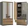 Top e shop Kleiderschrank SS-90L 90 x 180 x 50 cm Grau/Eiche