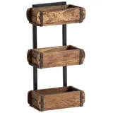 Woodkings Wandregal Ziegelform 3er Altholz Metall Wandderoration Aufbewahrungsbox Backsteinform rustikal mit Metallbeschlägen Holzbox Wandboard Shabby Geschenkidee Regal Gewürzregal