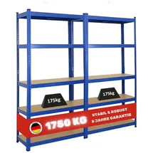 Proregal Lagerregal Metall 180x90x40 cm blau 5 Fachböden