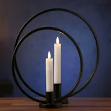 MARELIDA Stabkerzenhalter Ring schwarz 2er Set Kerzenständer Kerzenhalter für Stabkerzen rund in | Gr.: onesize
