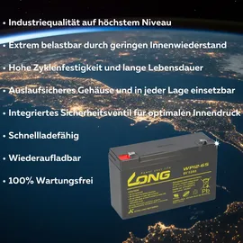 KungLong Bleiakku kompatibel Motorcycle Motorcycles 6V 12Ah AGM Akku