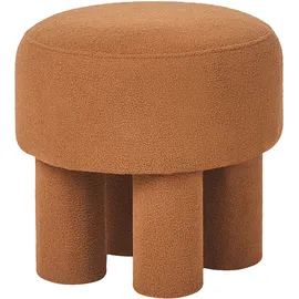 Beliani Hocker Canby Bouclé 43 x 38 x 43 cm Orange