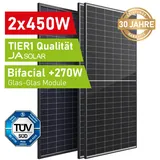 2x JA SOLAR JAM54D40-450/LB Solarmodul 450W Solarpanel Bifacial Bifazial PV 400W