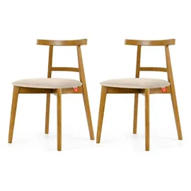 Konsimo Holzstuhl LILIO creme 2er Set