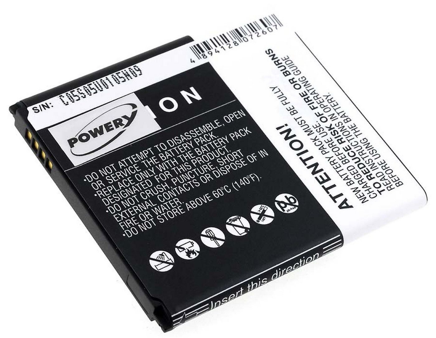 Powery Akku für Samsung GT-I9515 Smartphone-Akku 2600 mAh (3.7 V) schwarz