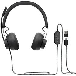 Logitech Zone Kopfhörer Kabelgebunden Kopfband Anrufe/Musik USB Typ-C Graphit