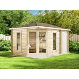 Alpholz Gartenhaus Liwa Compact 4,40 x 3,00 m Naturbelassen