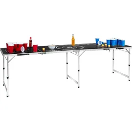 Tectake Bierpongtisch klappbar 60 cm x 240 cm x 70 cm 100 St. Schwarz