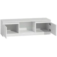 Topeshop Lowboard LCD-Schrank – Hochglanzfronten und Glasregal