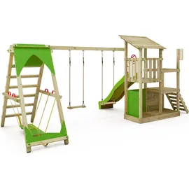 FATMOOSE Spielturm FruityForest mit SurfSwing und Rutsche Apfelgrün