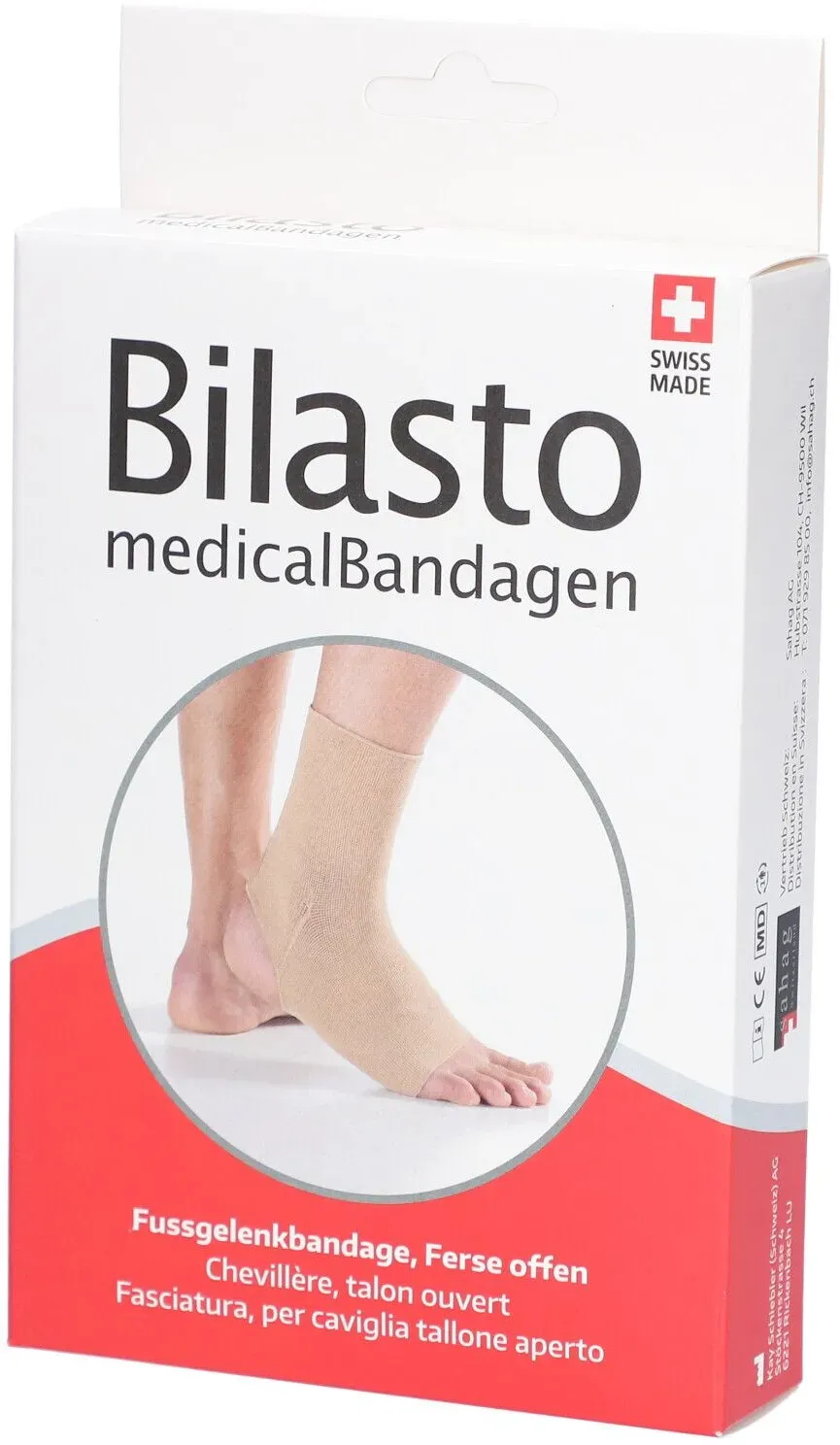 Bilasto Fussgelenkbandage L Ferse offen beige