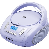 Tragbarer CD-Player für Kinder - Radio-CD-Boombox mit Bluetooth, FM-Radio, USB-Eingang & AUX-Anschluss & Kopfhörerbuchse, CD-Player für zu Hause oder draußen (Light Purple)