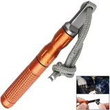 Jzhen Feuerstahl Outdoor, Feuerstein Survival Extrem Starker Funkenflug, Feuerstarter mit Seil Feuerstahl Set für Camping, Outdoor, Survival Orange