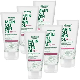 alkmene  alkmene 6x Handcreme für trockene Hände - 96% Schutz vor Austrocknen - Feuchtigkeitsspendende Hand Creme mit Olivenöl - Handcreme Männer & Frauen - Handpflege vegan
