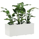 Euro3Plast Xxxl Blumenkasten RIO Greener, Weiß Kunststoff, 99.5x39.5x39.5 cm stabil, wetterbeständig, UV-beständig, Gartenzubehör, Hochbeete