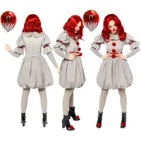 Amscan - Offizielles Warner Bros Pennywise IT Clown-Kostüm für Damen, Größe: 6-8