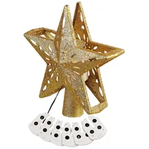 Infactory LED-Weihnachtsstern-Baumspitze mit Projektor, gold