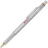Rotring Kugelschreiber 800 mittlere Spitze silberner Tinte schwarzer Schaft nachfüllbar