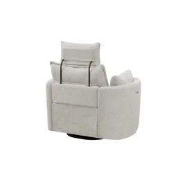 Uno Relaxsessel Julian Kunstleder 96 x 99 x 88 cm Grau elektrisch, drehbar