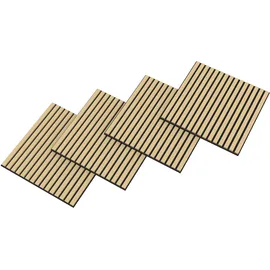 [neu.holz] Akustik-Wandpaneel 12er Set Vang 60x60 cm Eichenoptik