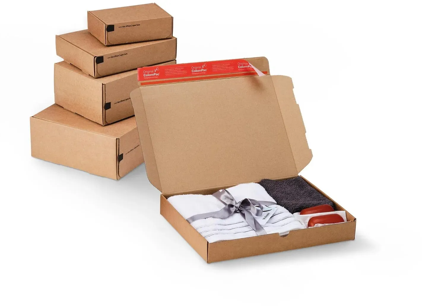 E-Commerce Modulboxen 212 x 161 x 48mm mit Selbstklebeverschluss & Aufreißfaden braun