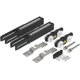 Helm 140 Schiebetürbeschlag Set für Holzschiebetüren mit Einzugsdämpfung, ohne Laufschiene