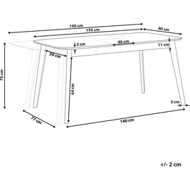 Beliani Madox 150 x 75 x 90 cm braun