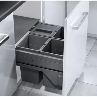 HAILO Einbaumülleimer, Schrank 60cm, Frontauszug selbstschließend -