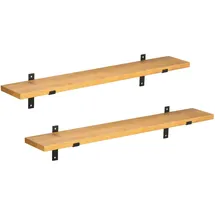 Homcom Wandregal 2er-Set Schweberegal Holzregal Wandboard, Regalbrett, Wandbrett