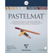 Clairefontaine Zeichenblock Pastelmat 12 Blatt 24 x 30 cm 360 g dunkelblau/hellblau/rot/gelb