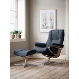 Stressless Relaxsessel STRESSLESS Mayfair Sessel Gr. Microfaser DINAMICA, Cross Base Eiche, Rela x funktion-Drehfunktion-PlusTMSystem-Gleitsystem-BalanceAdaptTM, B/H/T: 79 cm x 102 cm x 73 cm, blau (blue dinamica) Lesesessel und Relaxsessel