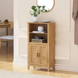 [en.casa] Beistellschrank Rirg 92x50x25 cm Bambus Natur [en.casa]