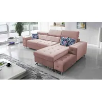 Best for Home Ecksofa Ecksofa mit Schlaffunktion und großem Staufach – Modern & Komfortabel, Schlaffunktion rosa